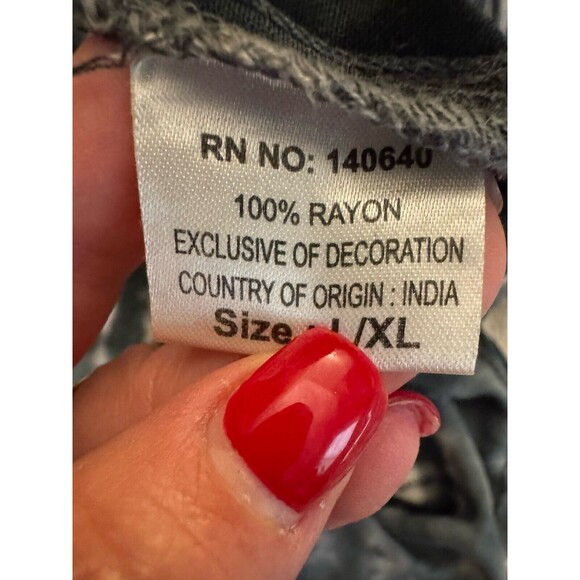 Sunshine Raised Woman’s Dress Cover Up Size Large / X Large Tie Dyed Blue Boho - Picture 5 of 8